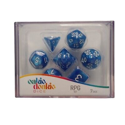 Oakie Doakie Dice dés RPG-Set Marble - Bleu (7)