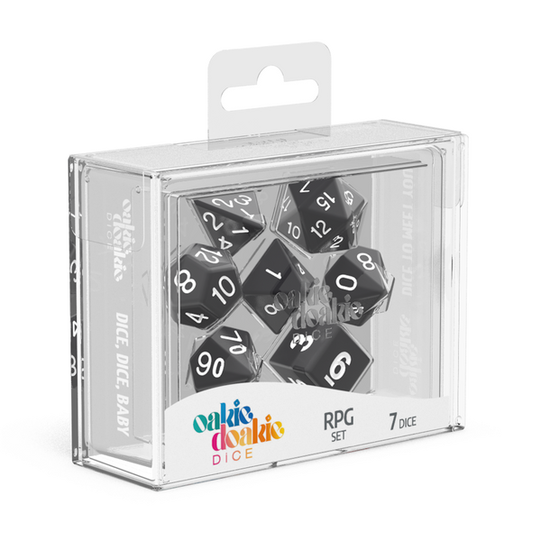 Oakie Doakie Dice dés RPG-Set Solid - Noir (7)