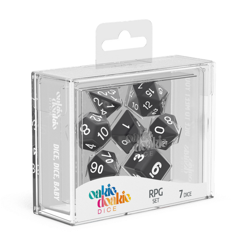 Oakie Doakie Dice dés RPG-Set Solid - Noir (7)