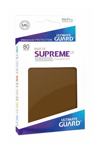 Ultimate Guard 80 pochettes Supreme UX Sleeves taille standard Marron Mat