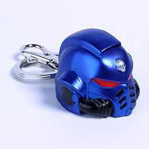 Warhammer 40K porte-clés métal Space Marine Primaris Helmet Ultramarine