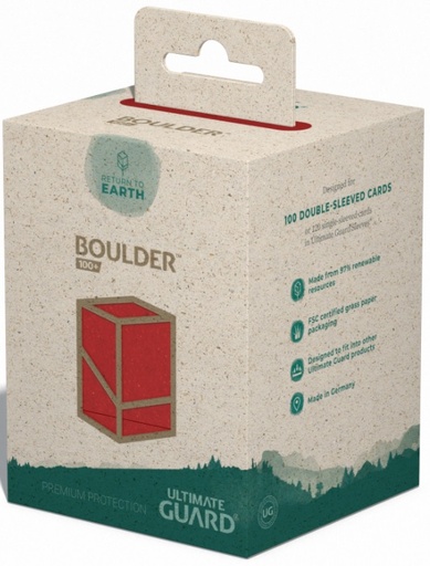 Ultimate Guard Return To Earth Boulder Deck Case 100+ taille standard Rouge