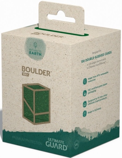 Ultimate Guard Return To Earth Boulder Deck Case 100+ taille standard Vert