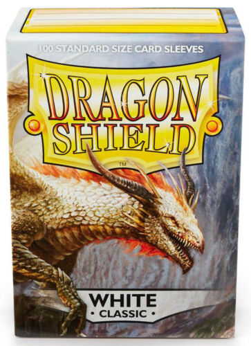 100 SLEEVES DRAGON SHIELD : WHITE