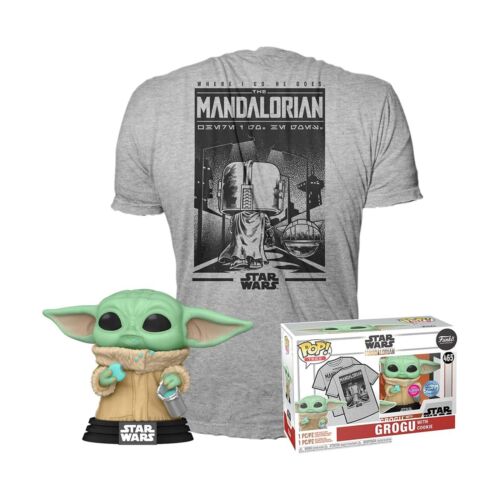 Star Wars The Mandalorian POP! & Tee set figurine et T-Shirt Grogu Cookie