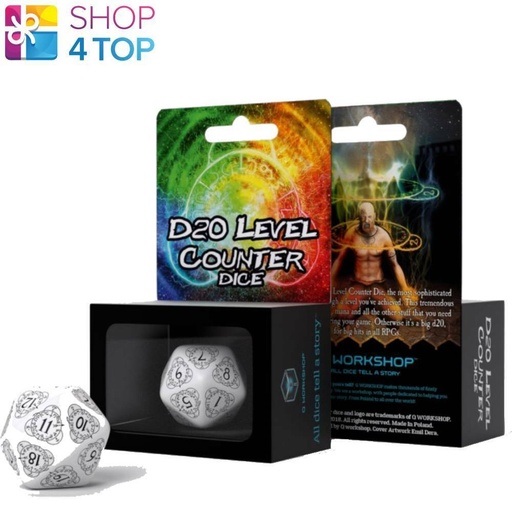 QWORKSHOP - D20 LEVEL COUNTER - White/Black